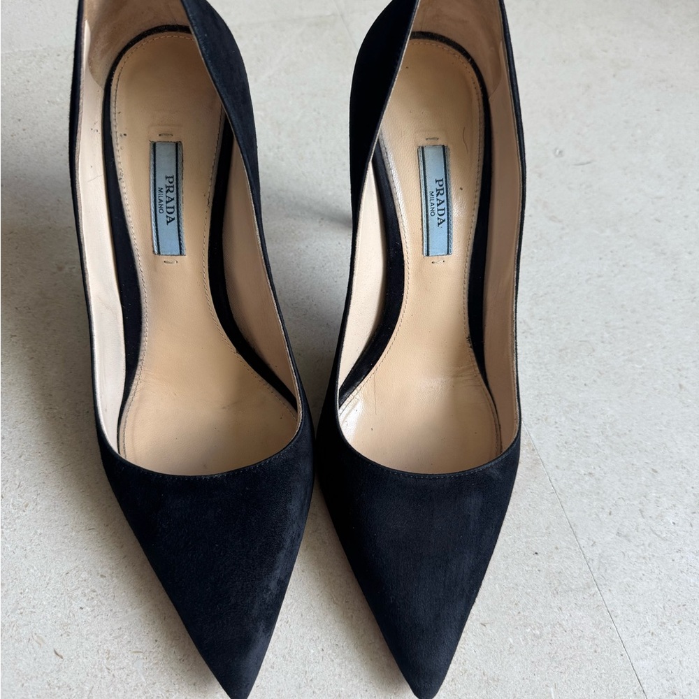 Prada Black Suede Heels for Women